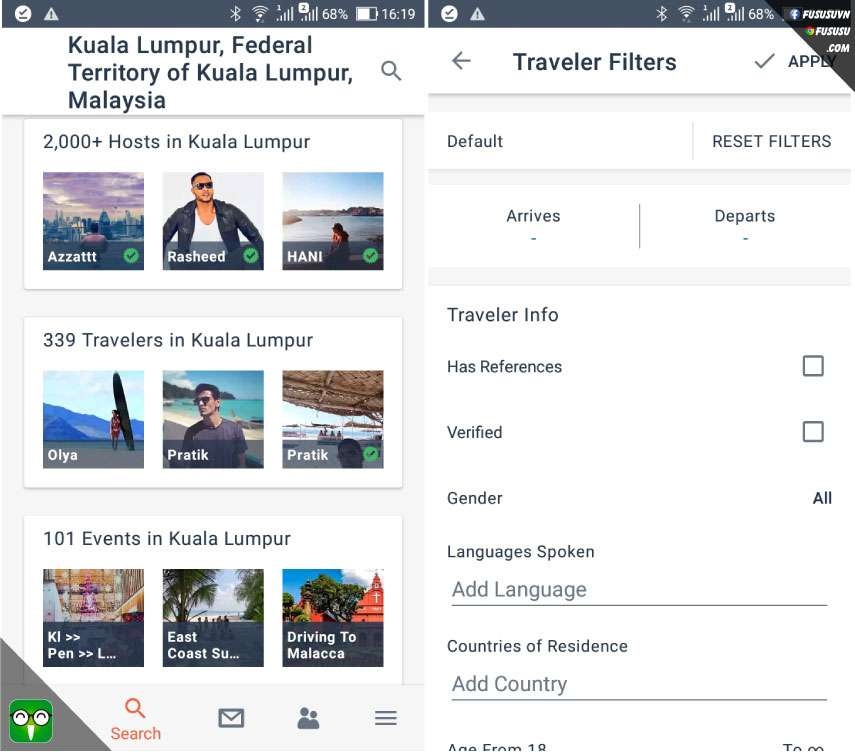 cách kết bạn với người nước ngoài qua app couchsurfing